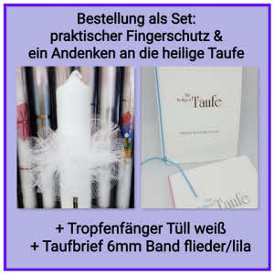 Geld sparen? Taufkerze als komplettes Set für den Paten bzw. die Patin (Aufpreis Euro 15,00): Bestellung als Set. Besteht aus: Taufkerze, Tropfschutz & Taufbrief klassisch